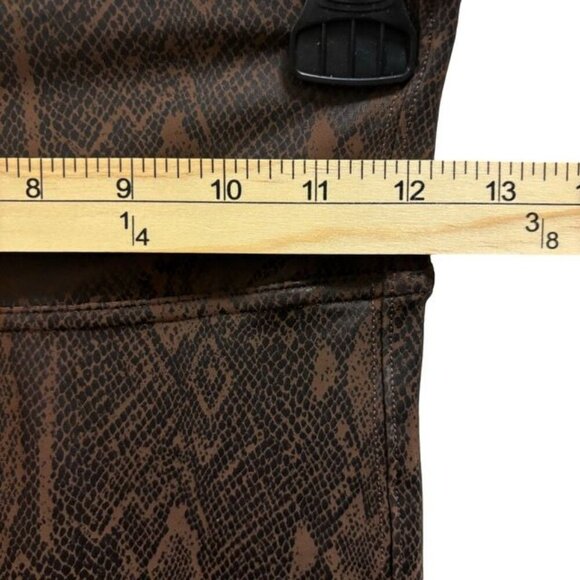 Spanx  Womens Faux Leather Snake Print Leggings Size Small Brown - Picture 6 of 9